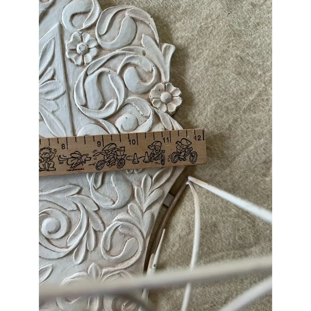 Vintage Metal Wall Mount plant holder Rack cream cottage decor French country